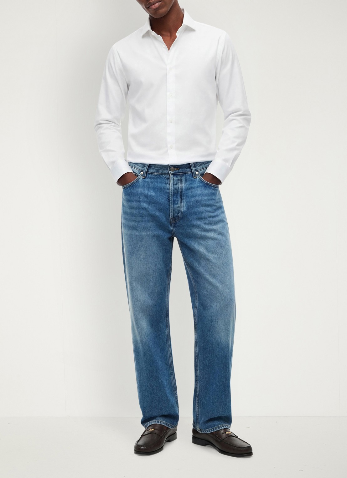 Tommy Hilfiger Slim fit overhemd met button down kraag - voorkant 3 wit