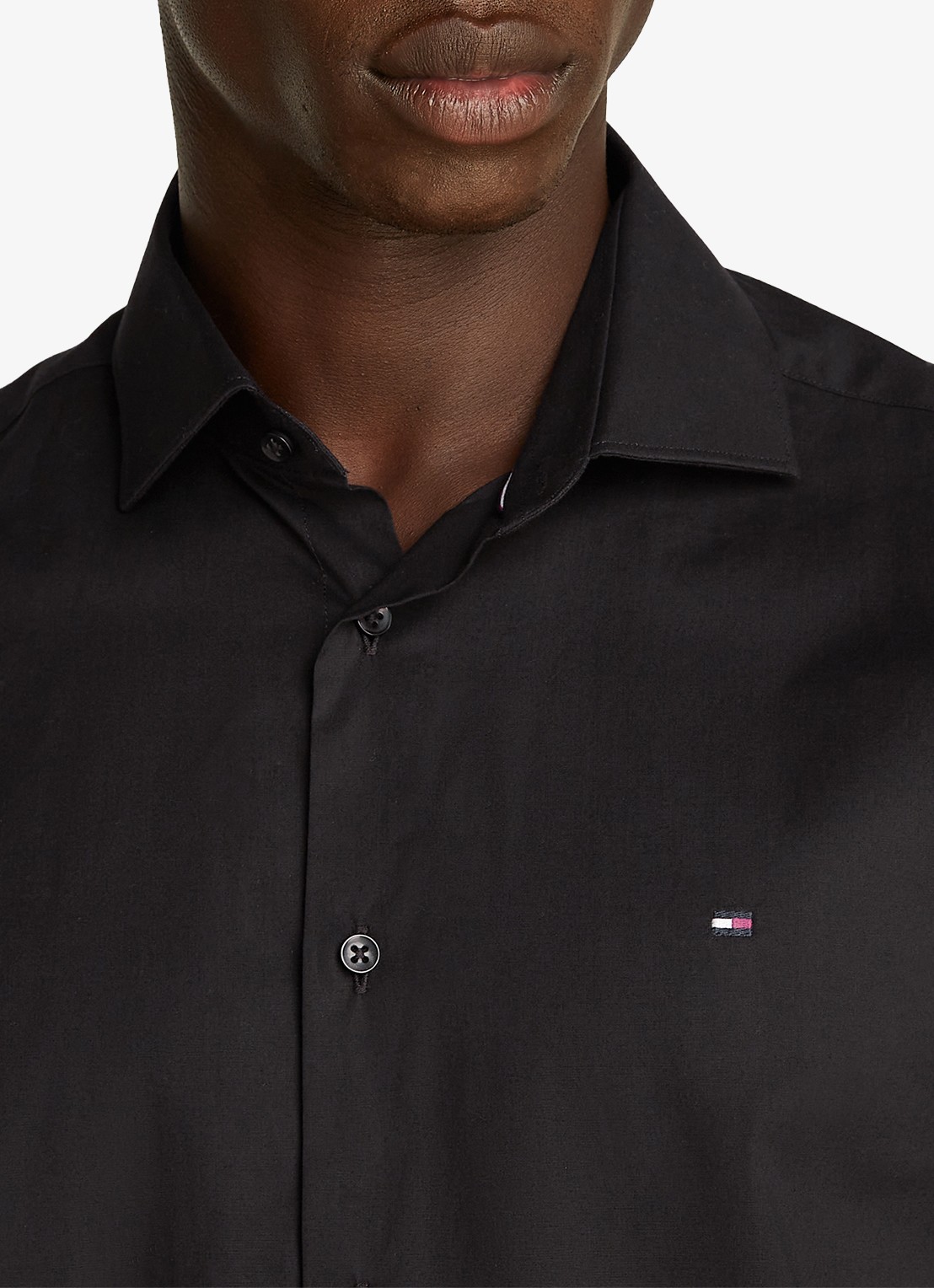 Tommy Hilfiger Slim fit overhemd met logo - detail 4 zwart