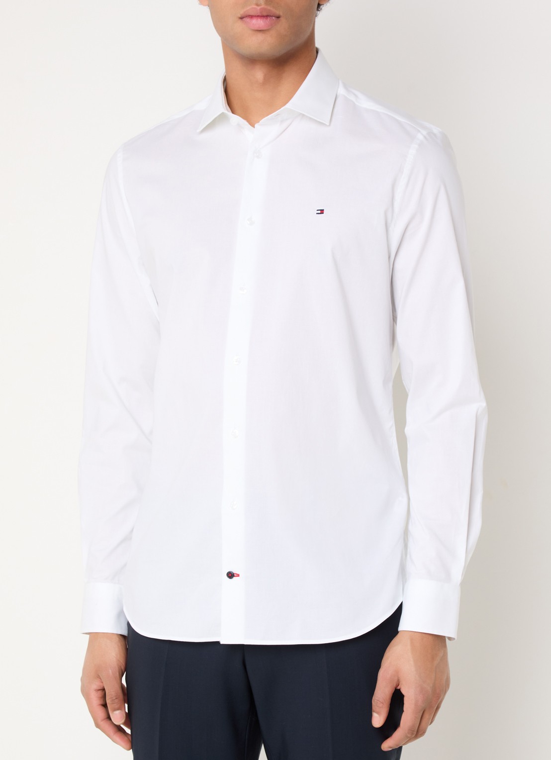 Tommy Hilfiger Slim fit overhemd met logo - detail 3 wit