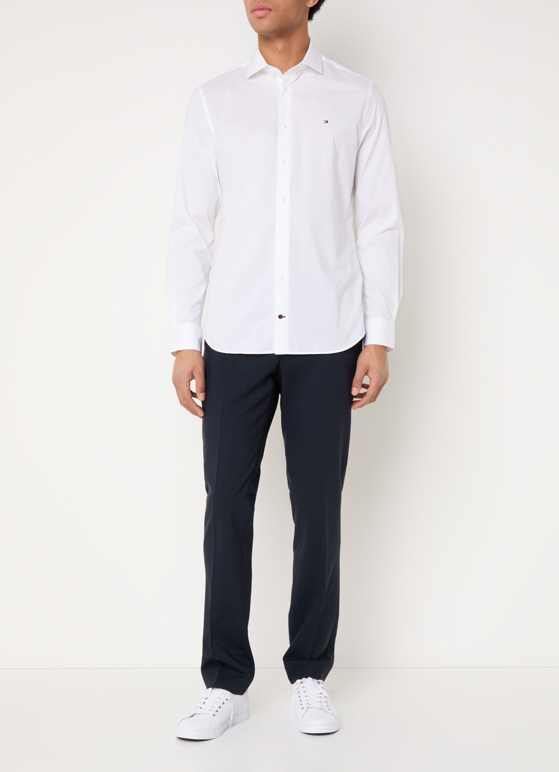 Tommy Hilfiger Slim fit overhemd met logo - voorkant 8 wit