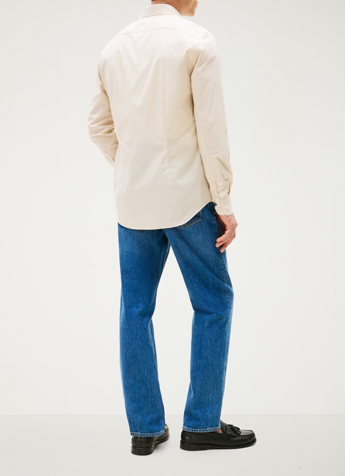 Tommy Hilfiger Slim fit overhemd met logo - achterkant 3 beige