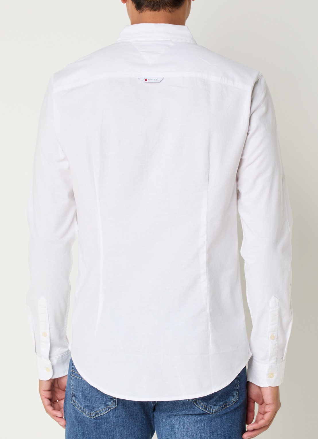 Tommy Hilfiger Slim fit overhemd met logoborduring - achterkant wit
