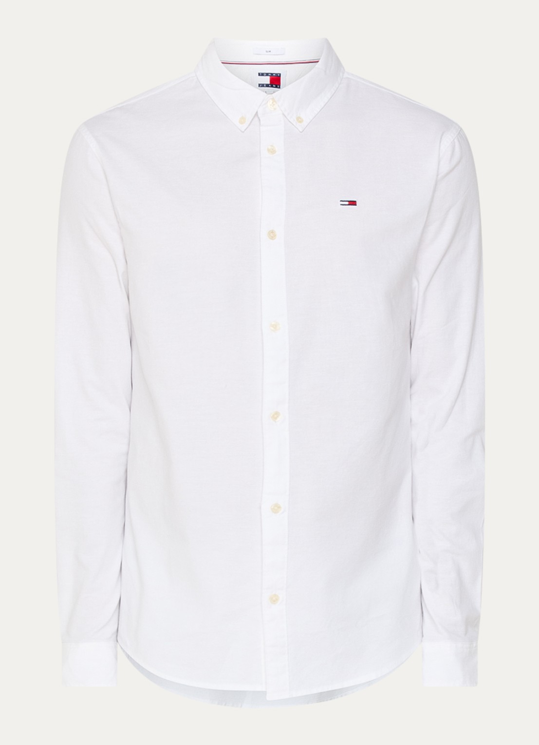 Tommy Hilfiger Slim fit overhemd met logoborduring - voorkant 2 wit