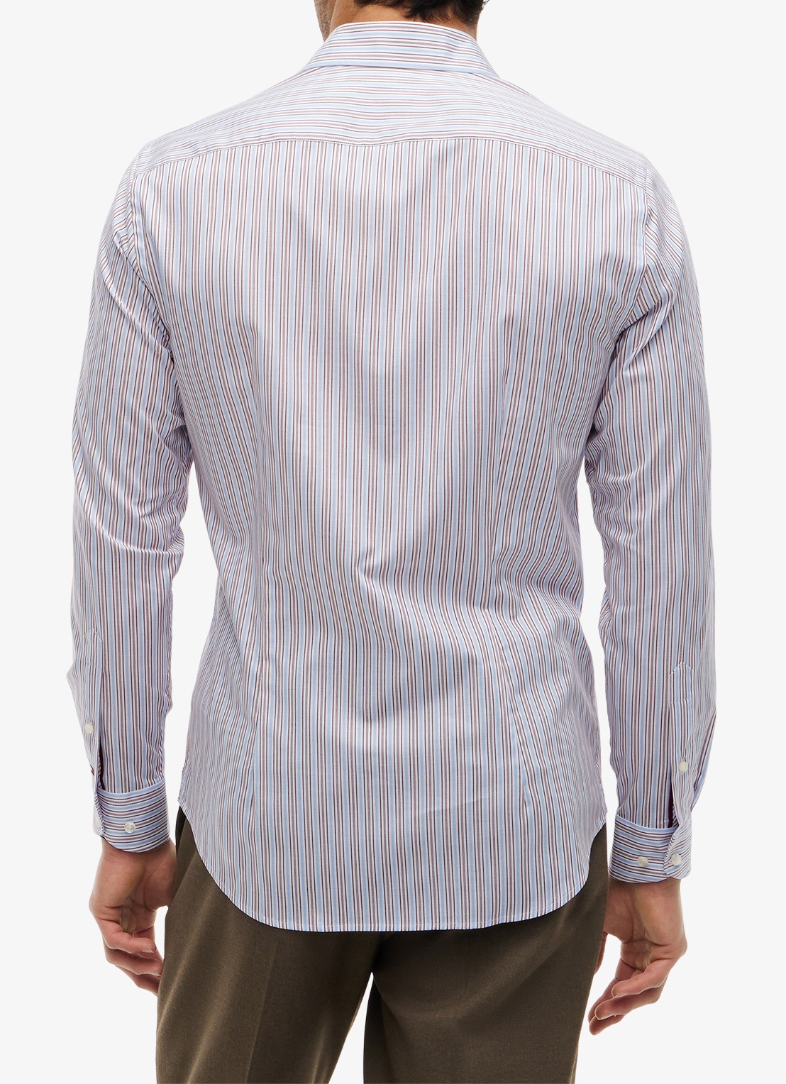 Tommy Hilfiger Slim fit overhemd met streepprint - achterkant lichtblauw