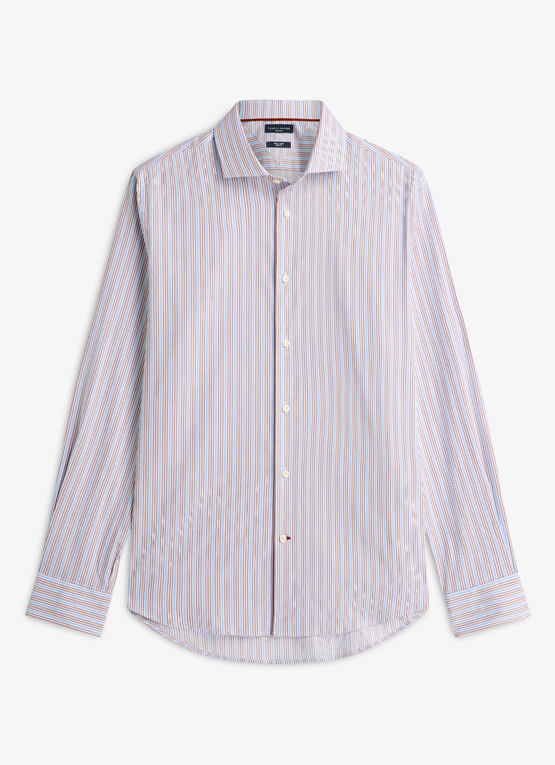 Tommy Hilfiger Slim fit overhemd met streepprint - voorkant 2 lichtblauw