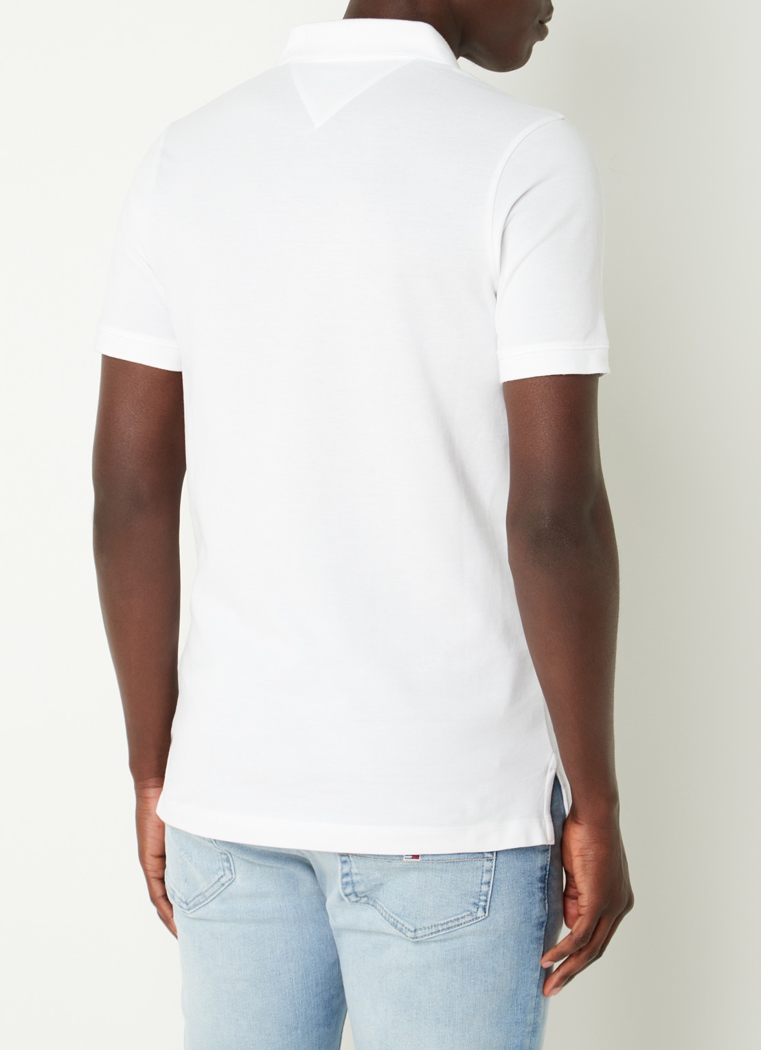Tommy Hilfiger Slim fit polo van katoen met logo  - achterkant 4 wit