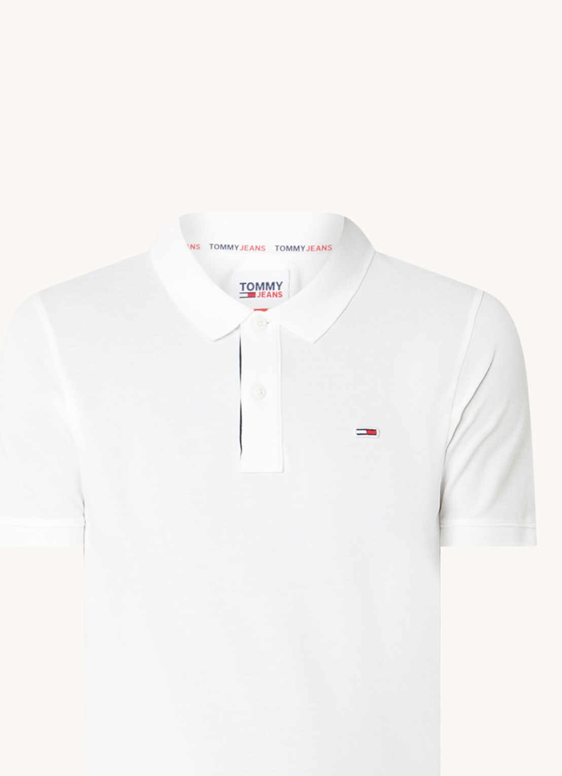 Tommy Hilfiger Slim fit polo van katoen met logo  - voorkant 2 wit