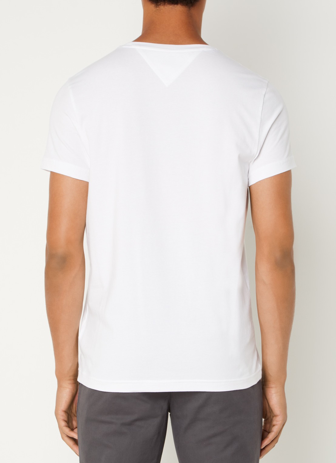 Tommy Hilfiger Slim fit T-shirt met logoborduring  - achterkant 3 wit