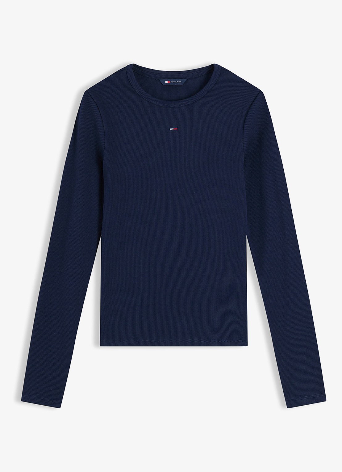 Tommy Hilfiger Slim Ribbed Long Sleeve T-Shirt - voorkant 4 dark blue-c1g / blauw
