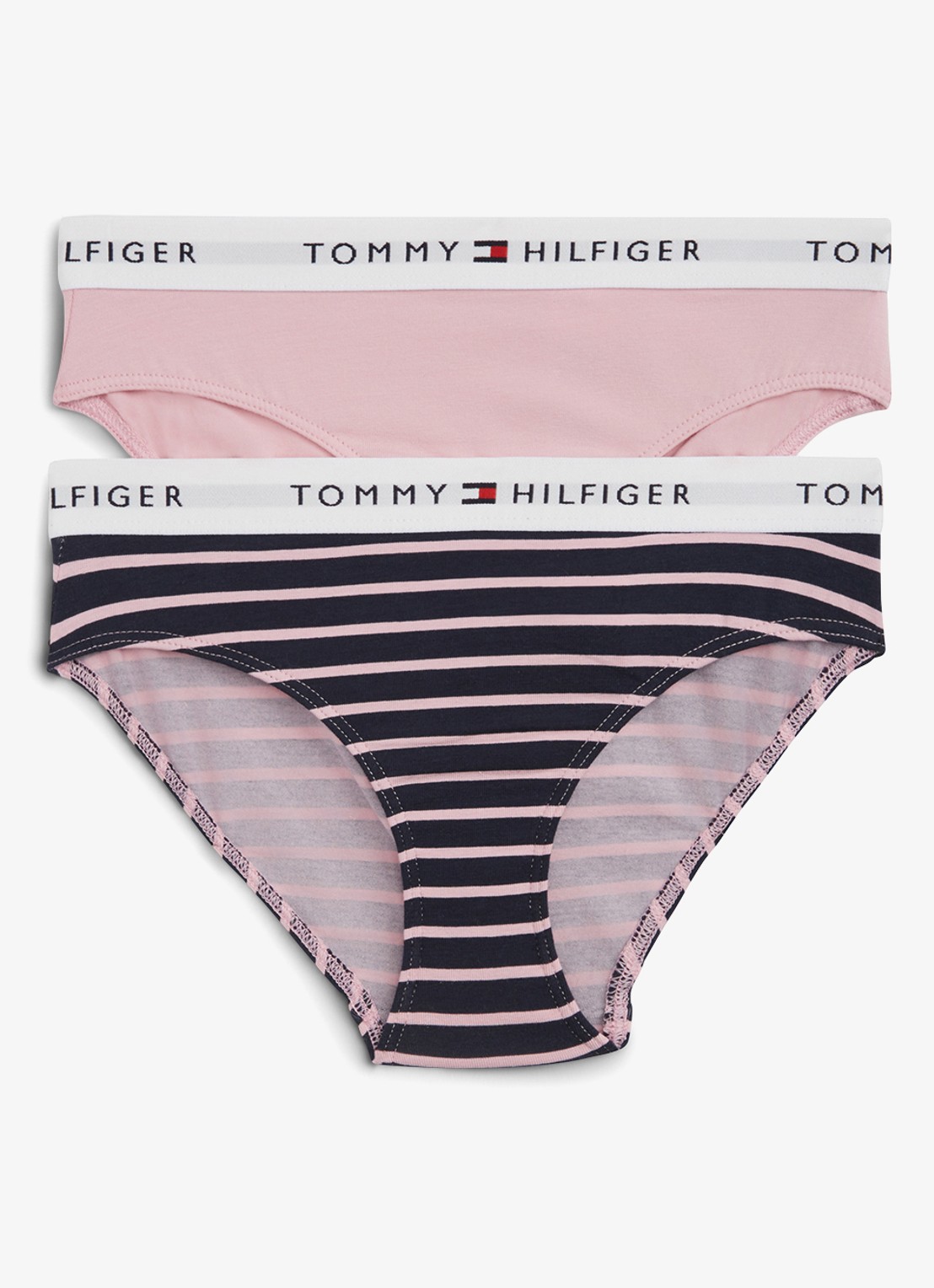 Tommy Hilfiger Slip met logoband in 2-pack - voorkant donkerblauw