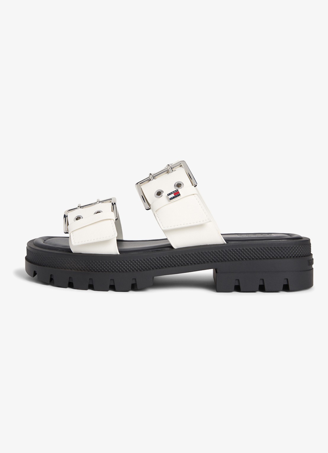 Tommy Hilfiger Slipper met gespdetail - voorkant 5 ivoor
