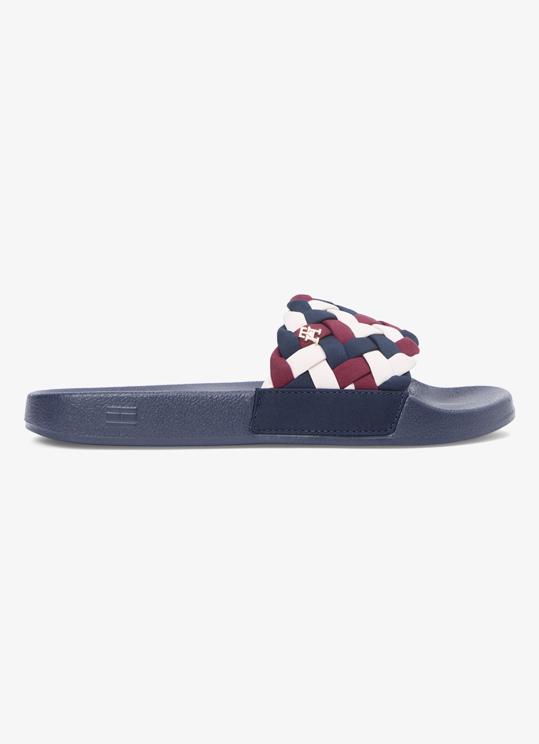 Tommy Hilfiger Slipper met gevlochten details en logo - voorkant 6 multicolor