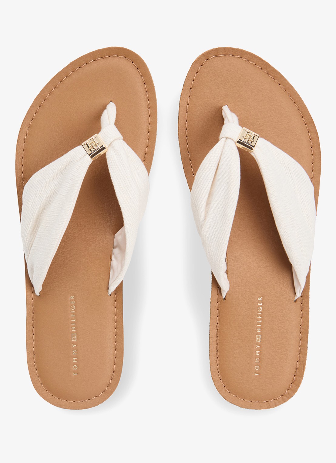 Tommy Hilfiger Slipper met logo - detail 3 beige