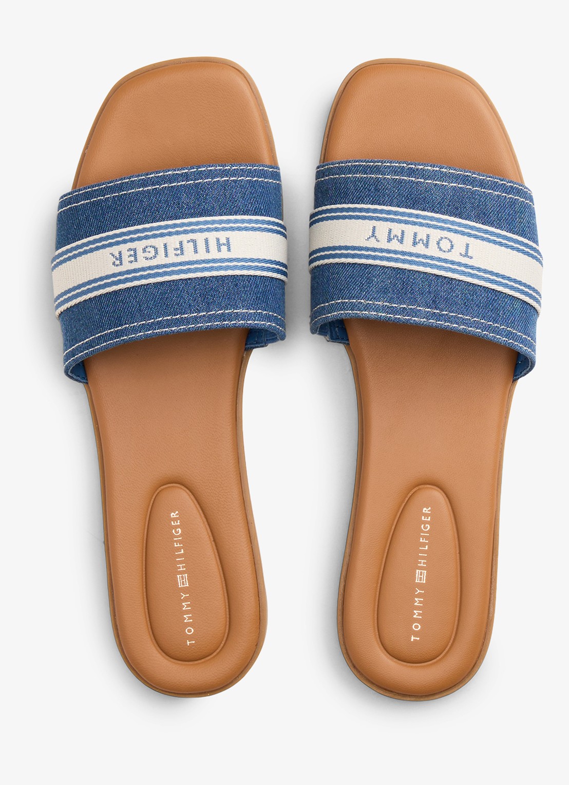 Tommy Hilfiger Slipper met logo - detail 4 blauw