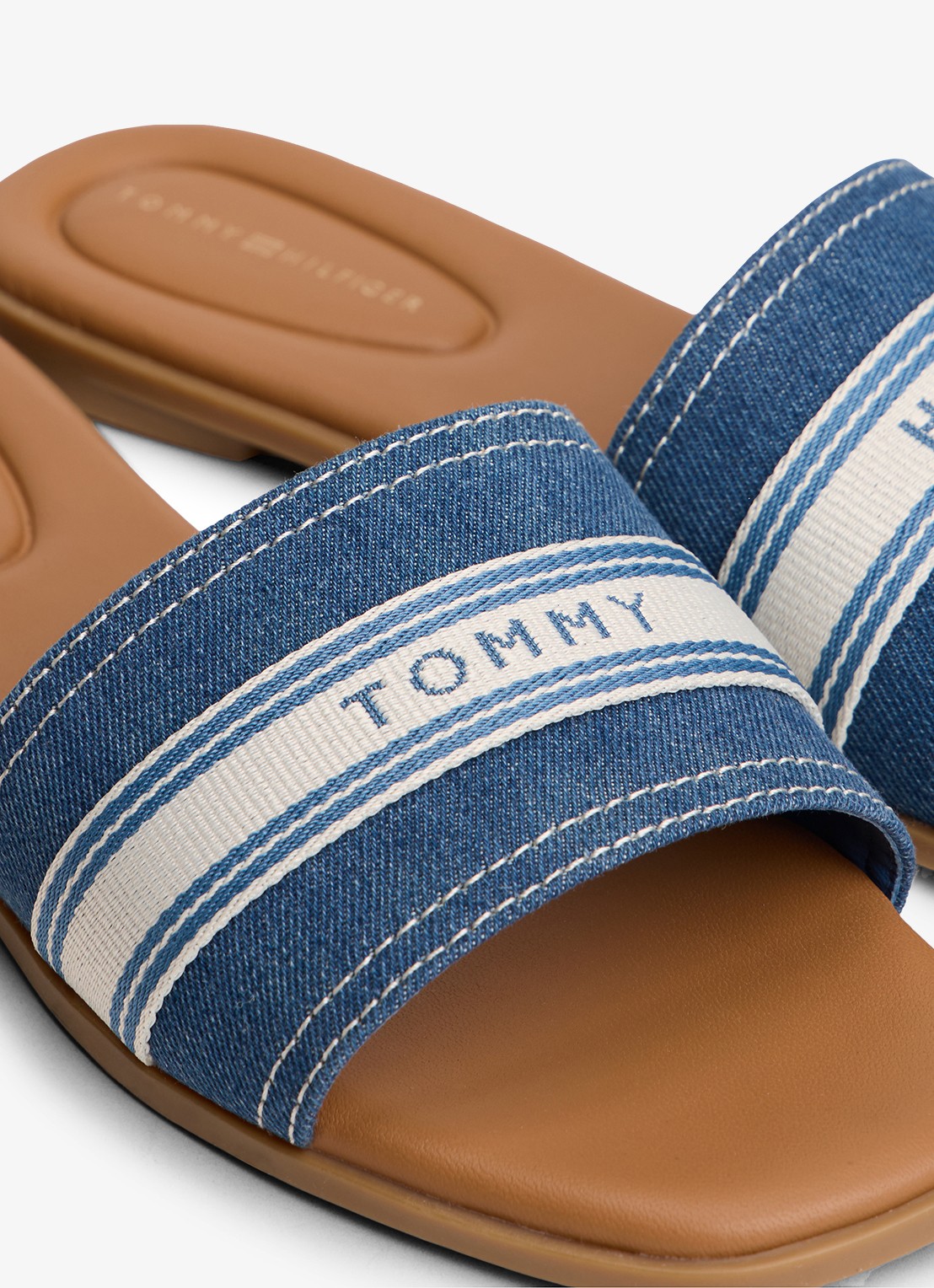 Tommy Hilfiger Slipper met logo - detail 6 blauw