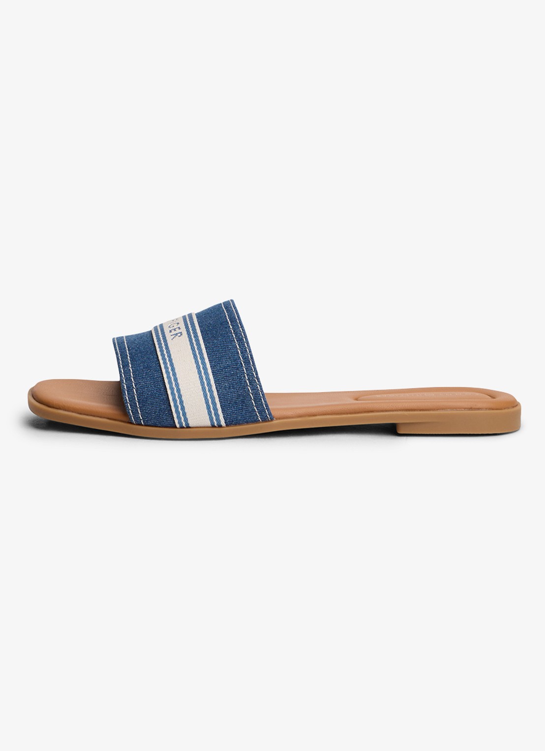 Tommy Hilfiger Slipper met logo - voorkant 2 blauw