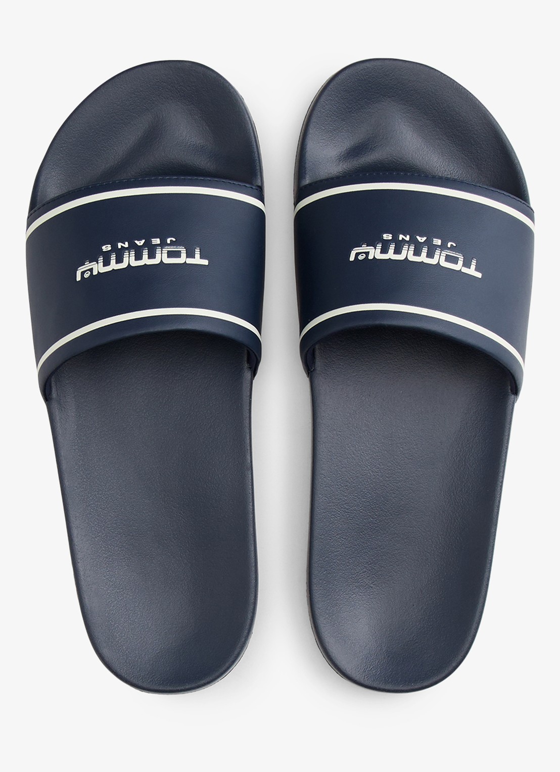 Tommy Hilfiger Slipper met logo - detail 4 donkerblauw