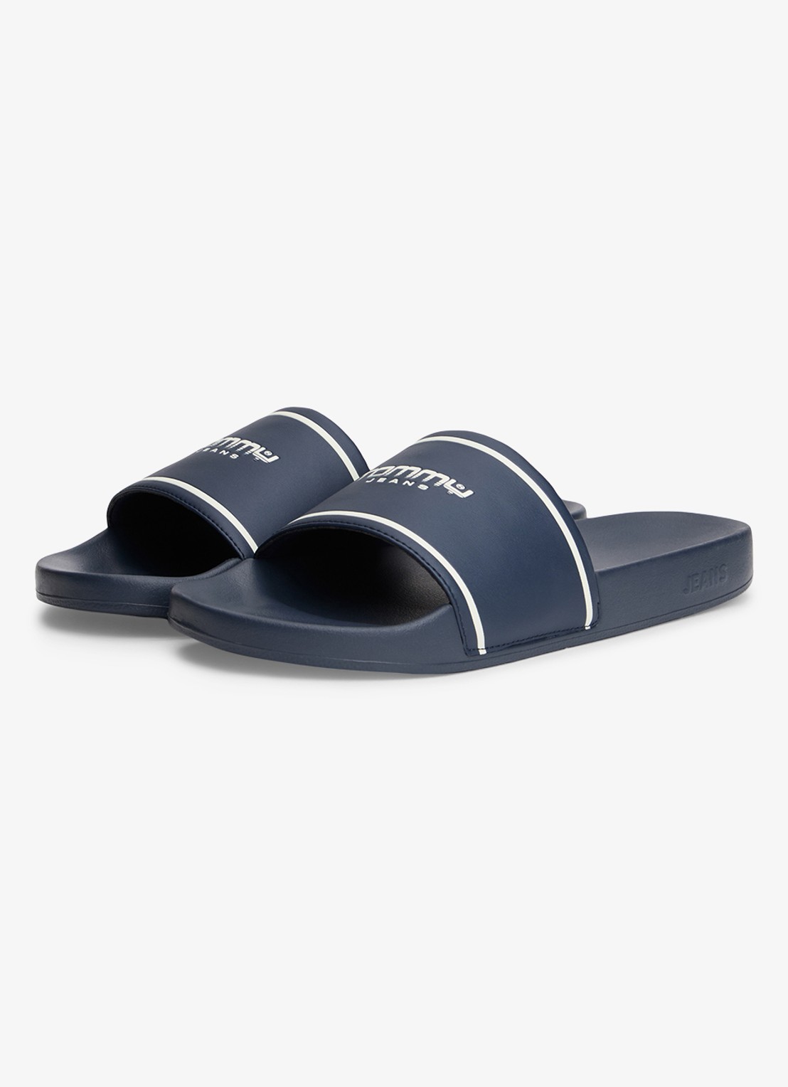 Tommy Hilfiger Slipper met logo - voorkant 2 donkerblauw