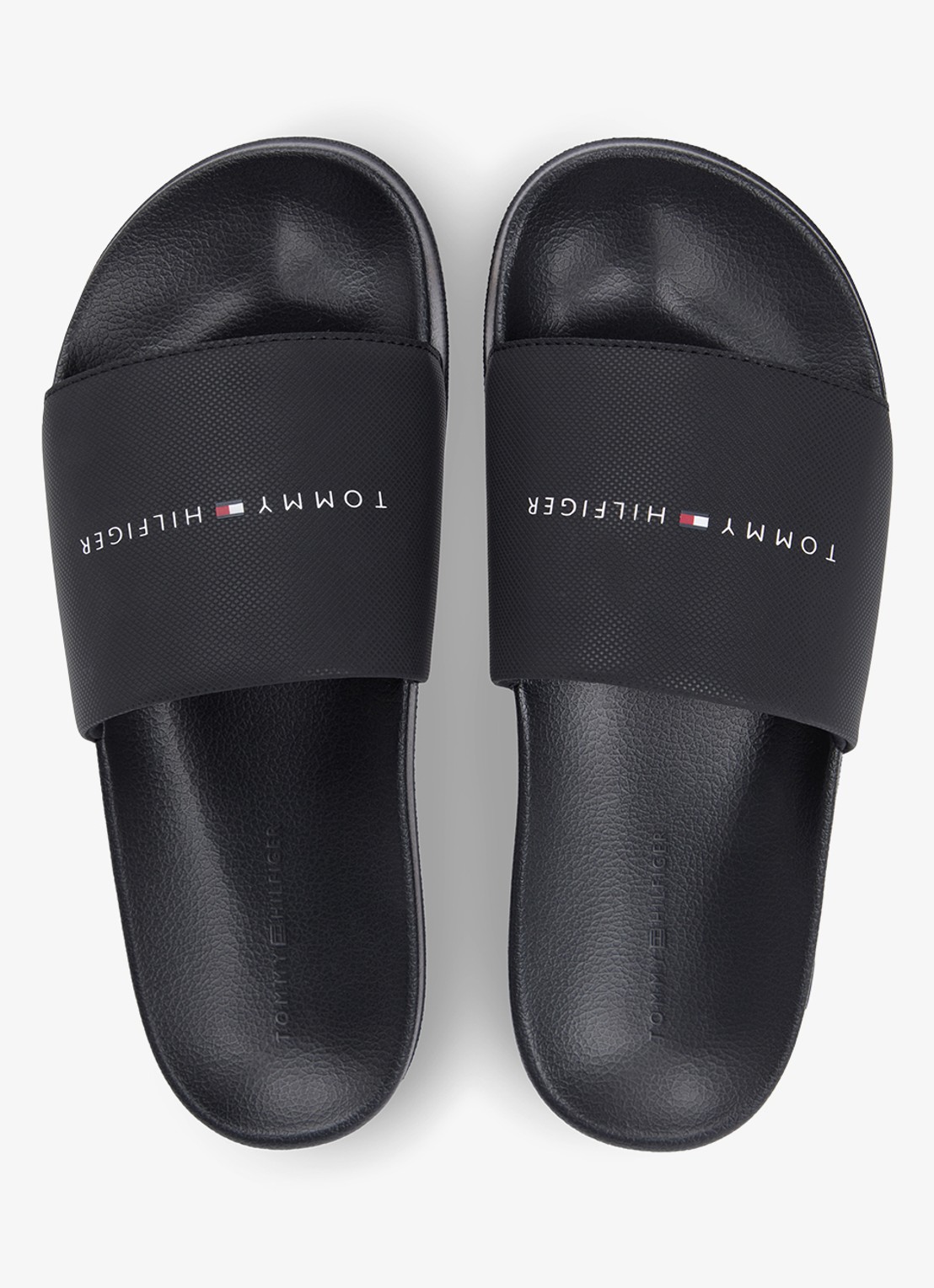 Tommy Hilfiger Slipper met logo - detail 5 zwart