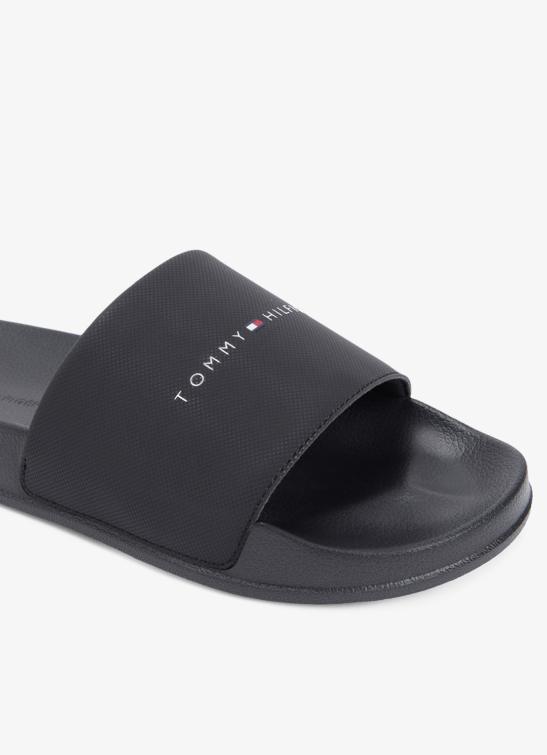 Tommy Hilfiger Slipper met logo - detail 6 zwart
