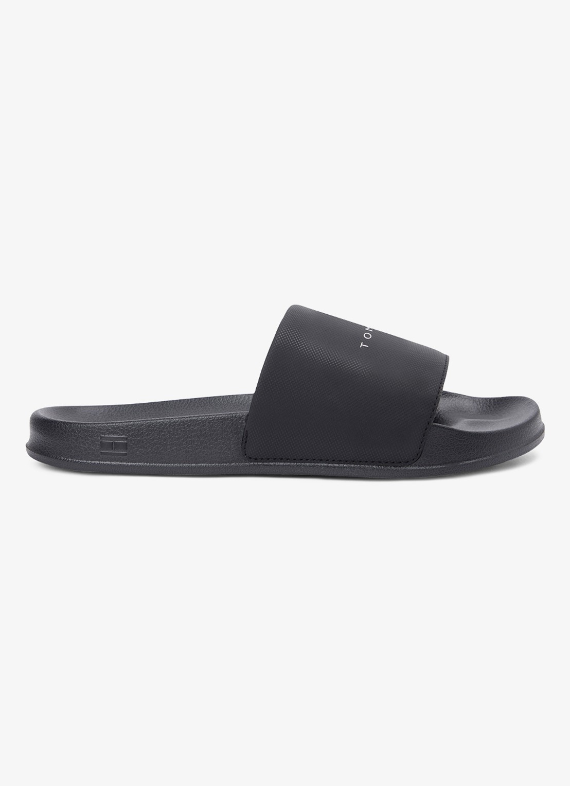 Tommy Hilfiger Slipper met logo - voorkant zwart