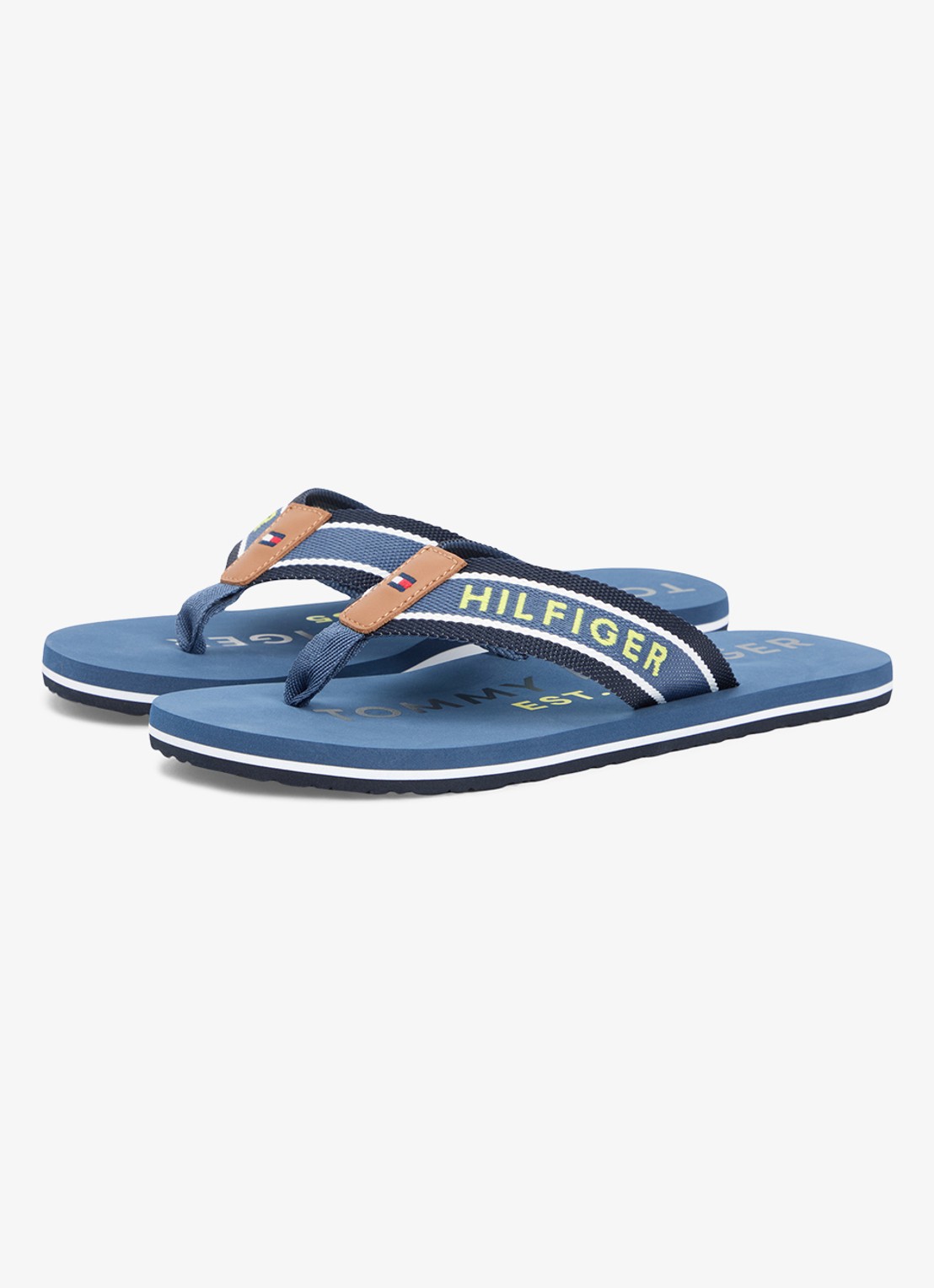 Tommy Hilfiger Slipper met logo - voorkant 2 blauw
