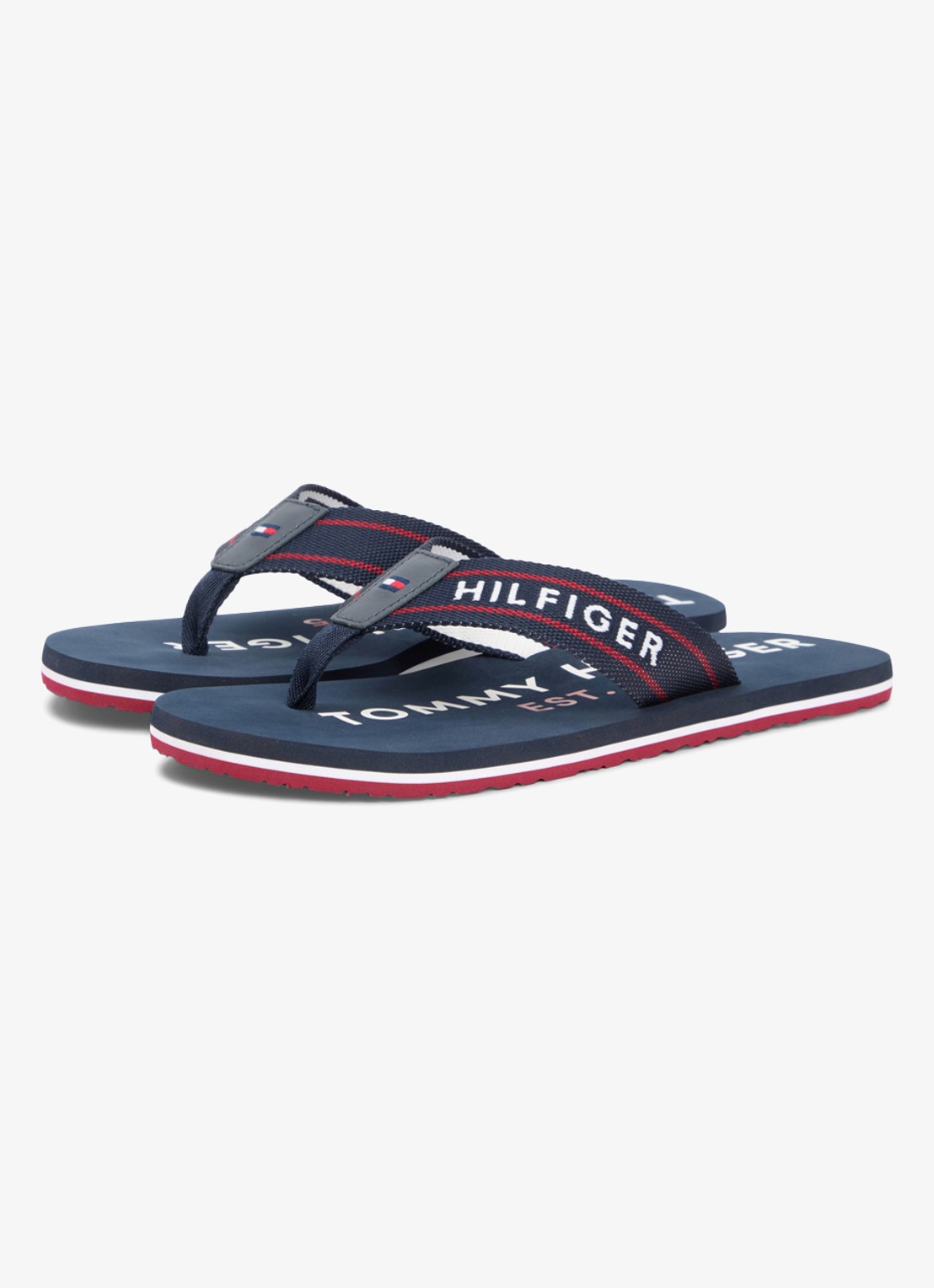 Tommy Hilfiger Slipper met logo - detail 2 lichtblauw