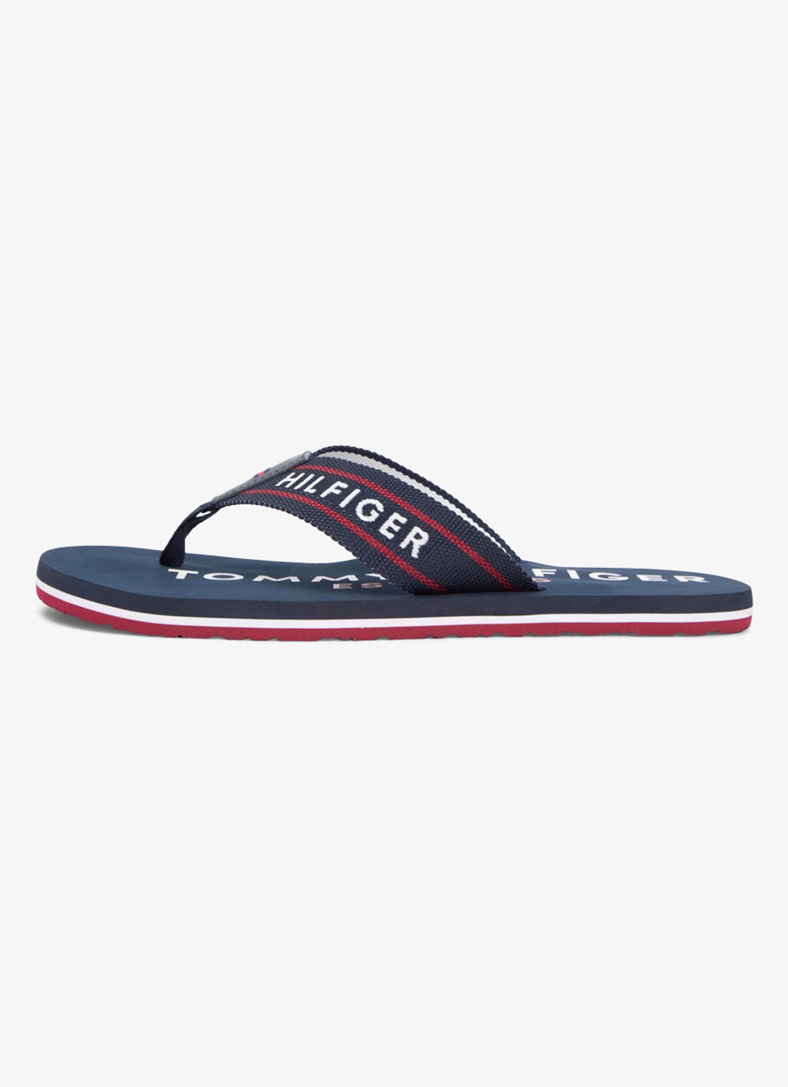 Tommy Hilfiger Slipper met logo - voorkant lichtblauw