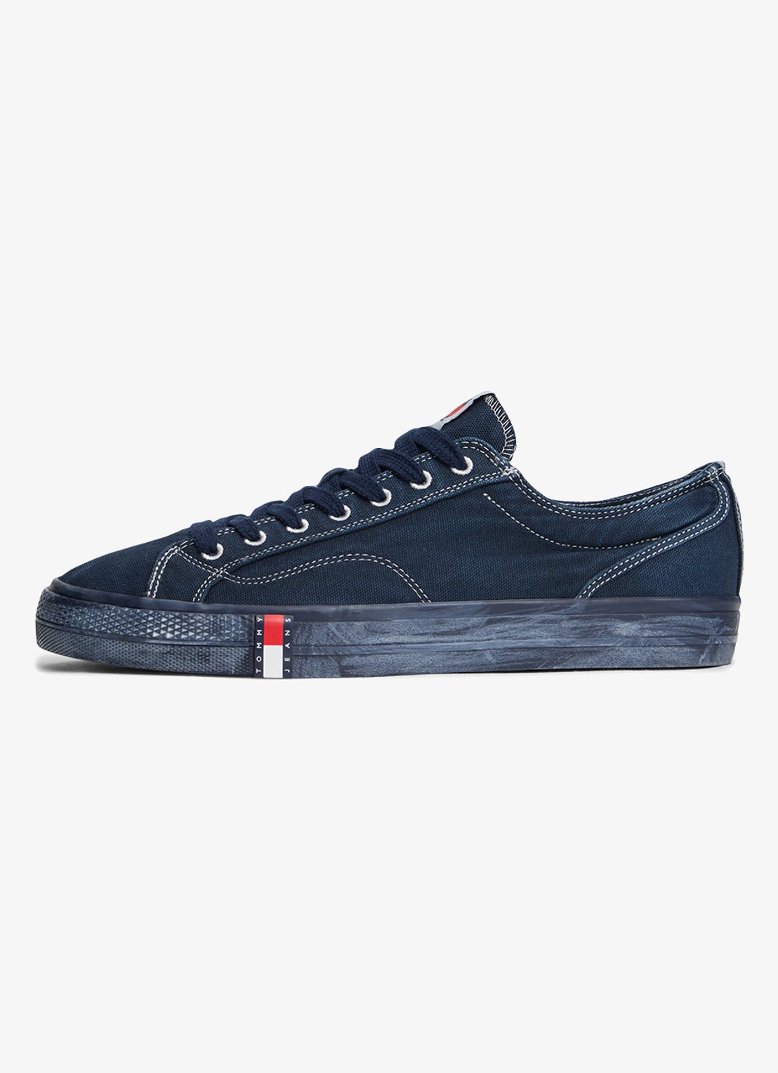 Tommy Hilfiger Sneaker met doorgestikte details - detail 2 donkerblauw