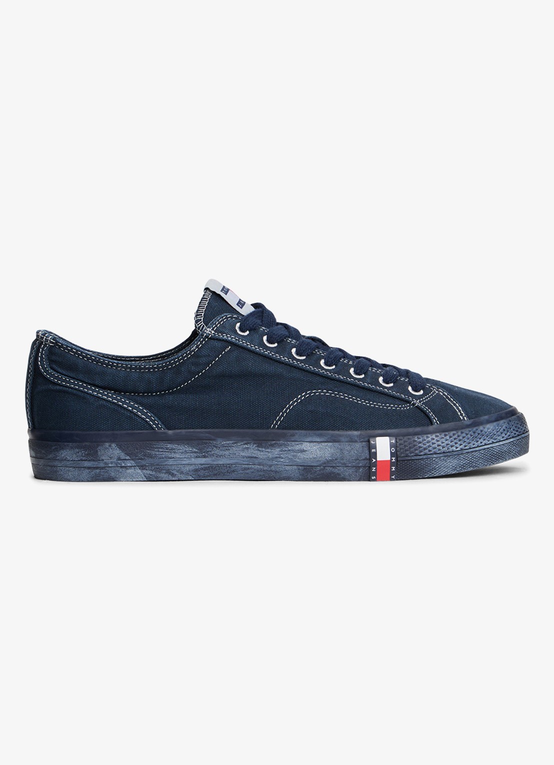 Tommy Hilfiger Sneaker met doorgestikte details - voorkant 5 donkerblauw