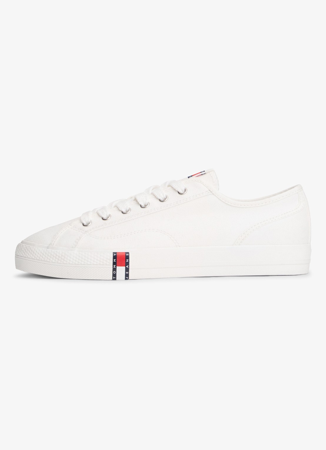Tommy Hilfiger Sneaker met logo - voorkant 6 gebroken wit