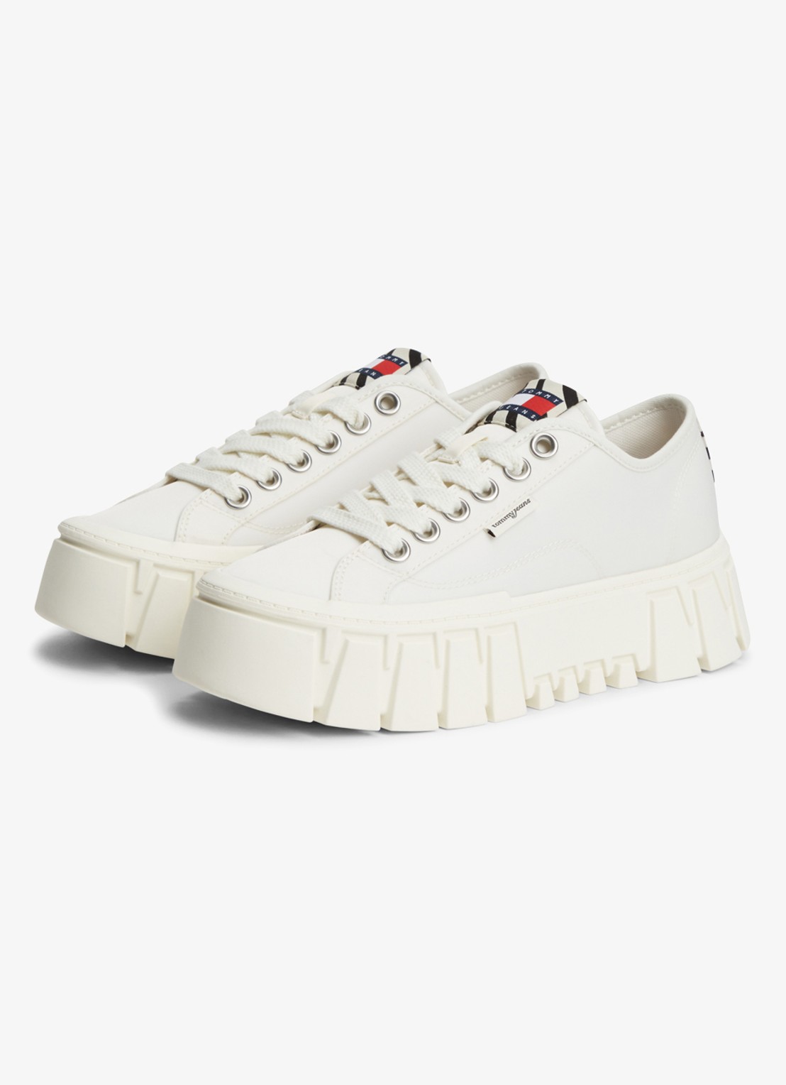 Tommy Hilfiger Sneaker met logo - detail ivoor