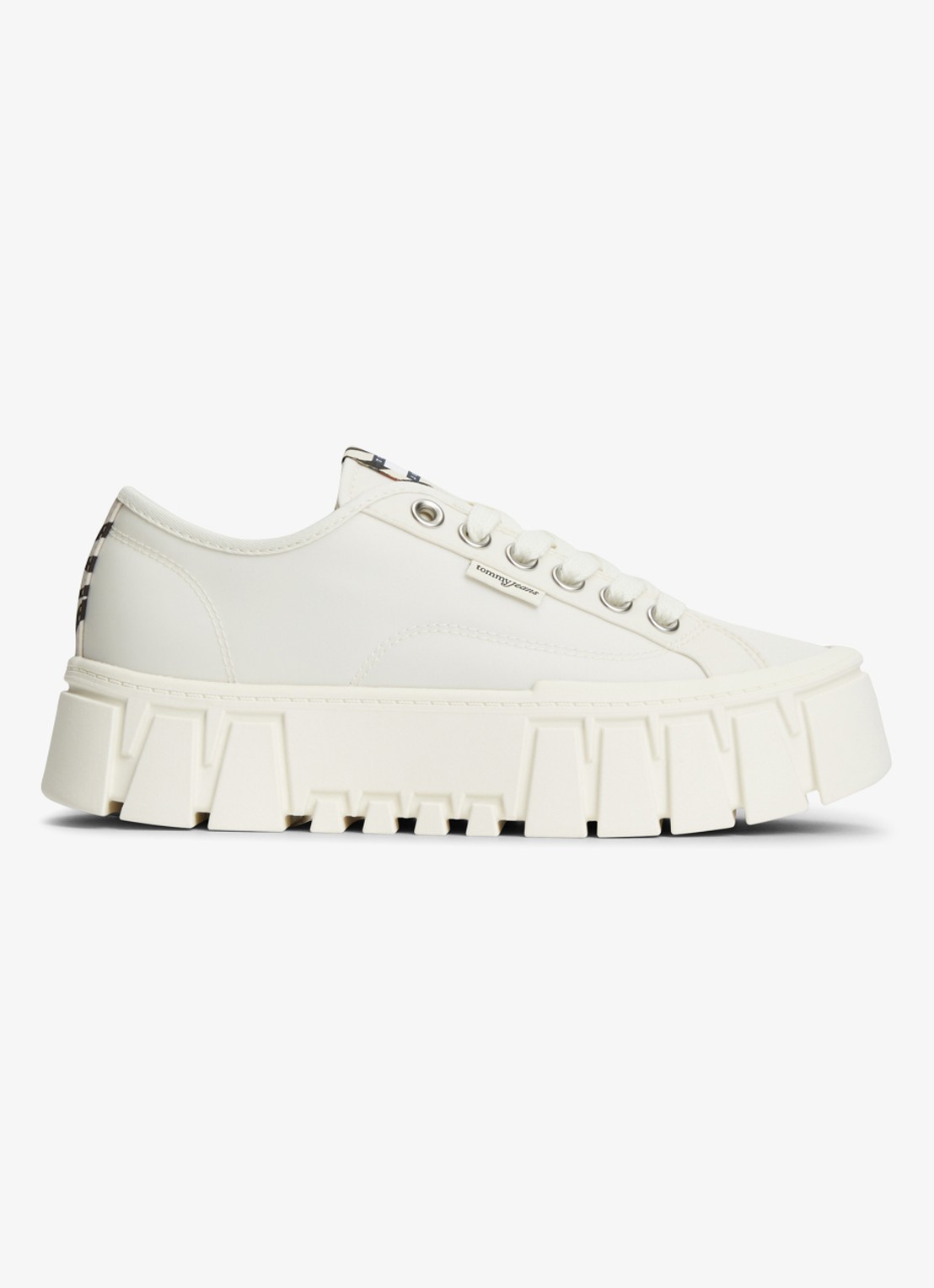Tommy Hilfiger Sneaker met logo - voorkant 5 ivoor