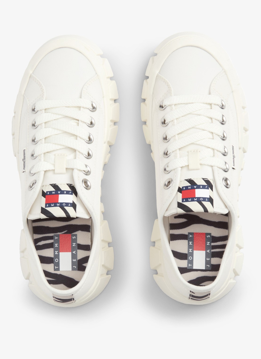 Tommy Hilfiger Sneaker met logo - voorkant 6 ivoor