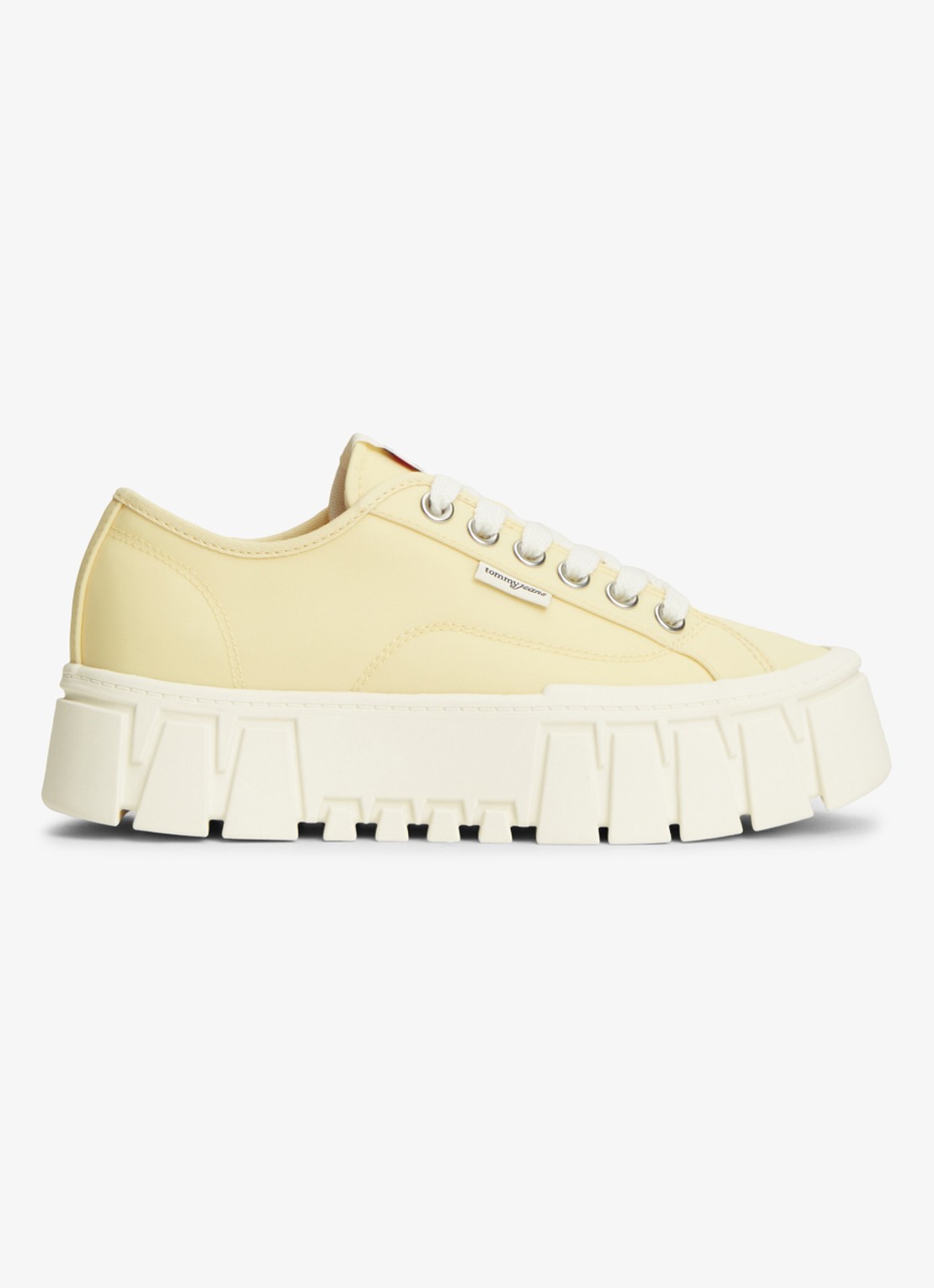 Tommy Hilfiger Sneaker met logo - voorkant lichtgeel