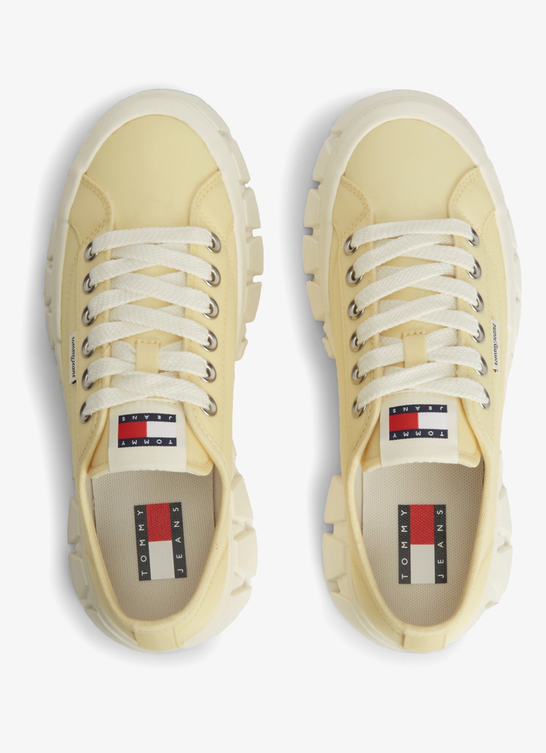 Tommy Hilfiger Sneaker met logo - voorkant 2 lichtgeel