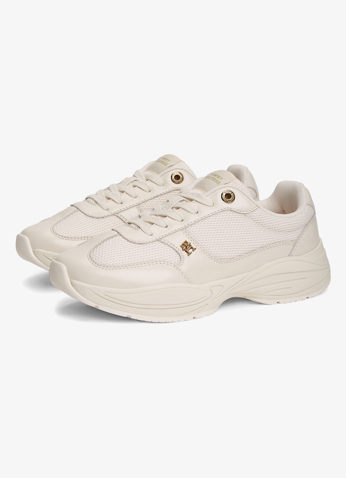 Tommy Hilfiger Sneaker met logo - detail 2 creme