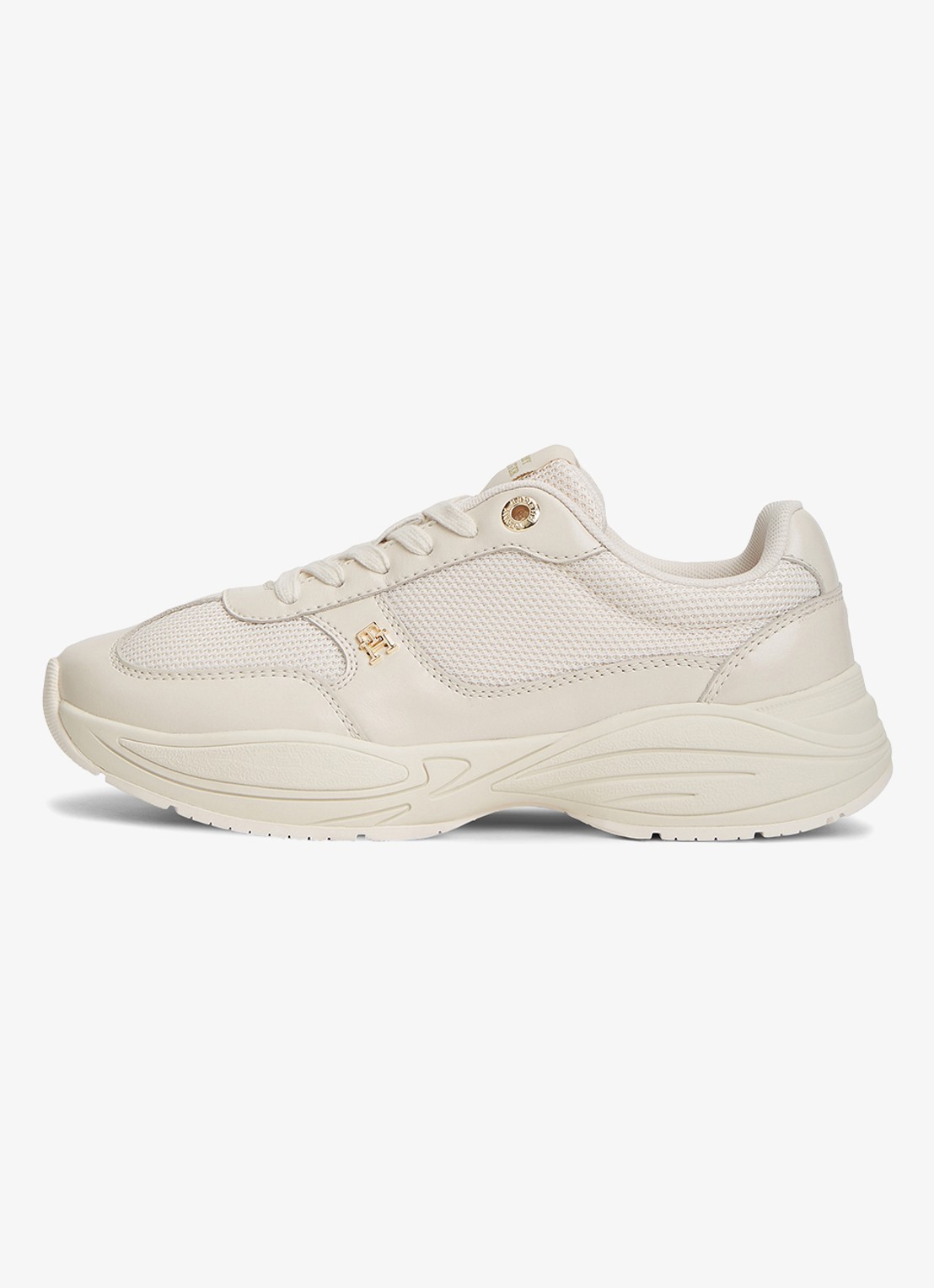 Tommy Hilfiger Sneaker met logo - voorkant creme