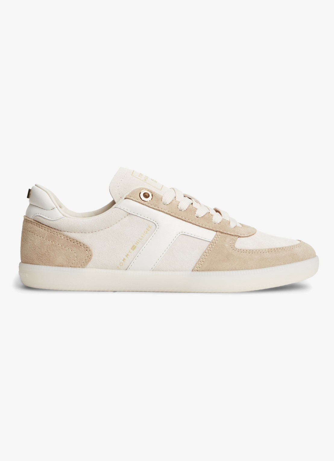 Tommy Hilfiger Sneaker met logo - voorkant creme