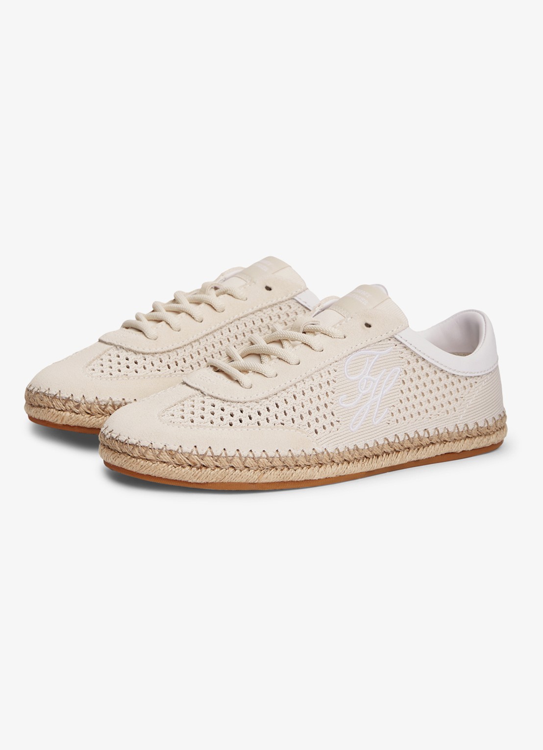 Tommy Hilfiger Sneaker met opengewerkt dessin - detail creme
