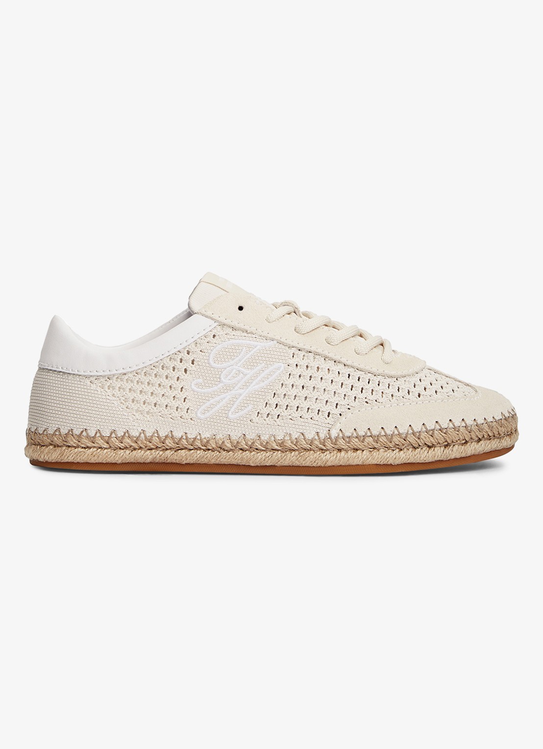 Tommy Hilfiger Sneaker met opengewerkt dessin - voorkant 5 creme