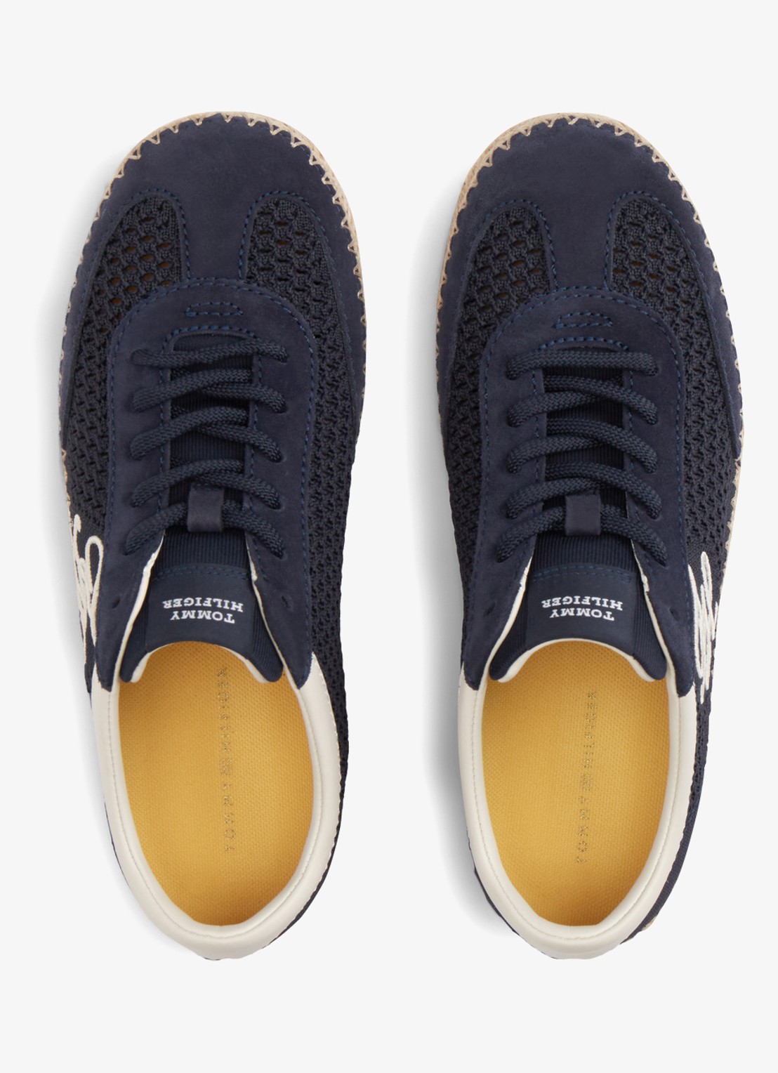Tommy Hilfiger Sneaker met opengewerkt dessin - voorkant 2 donkerblauw