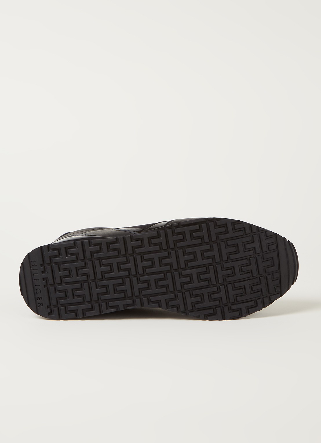 Tommy Hilfiger Sneaker met sleehak van leer - detail 4 zwart