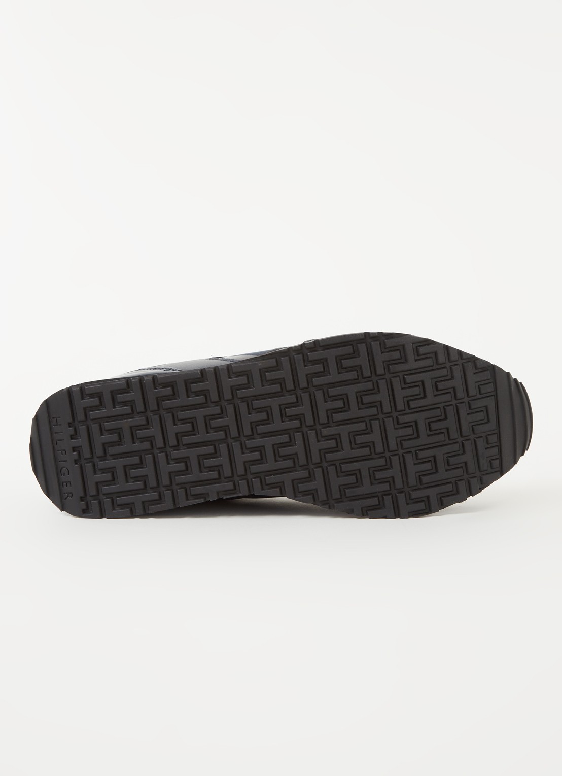 Tommy Hilfiger Sneaker met sleehak van leer - detail 3 donkerblauw