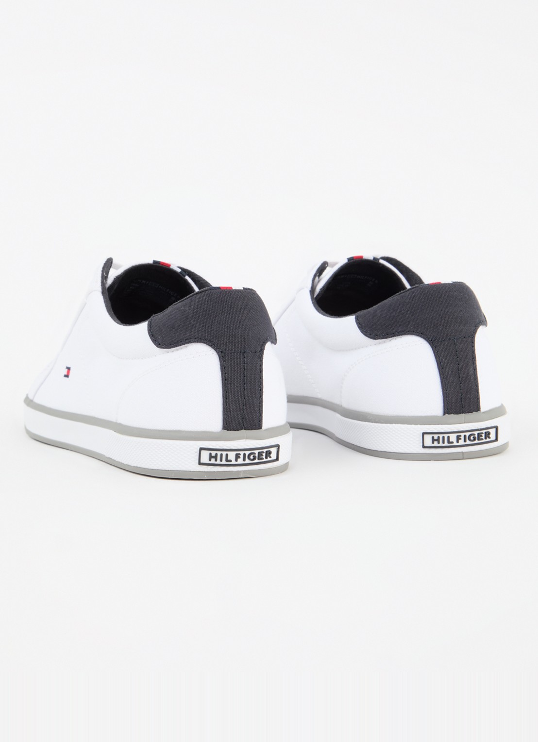 Tommy Hilfiger Sneaker van canvas met logo - achterkant wit