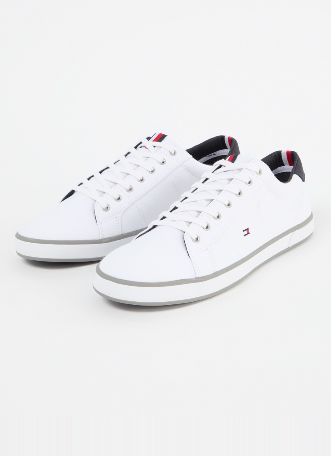 Tommy Hilfiger Sneaker van canvas met logo - detail 3 wit