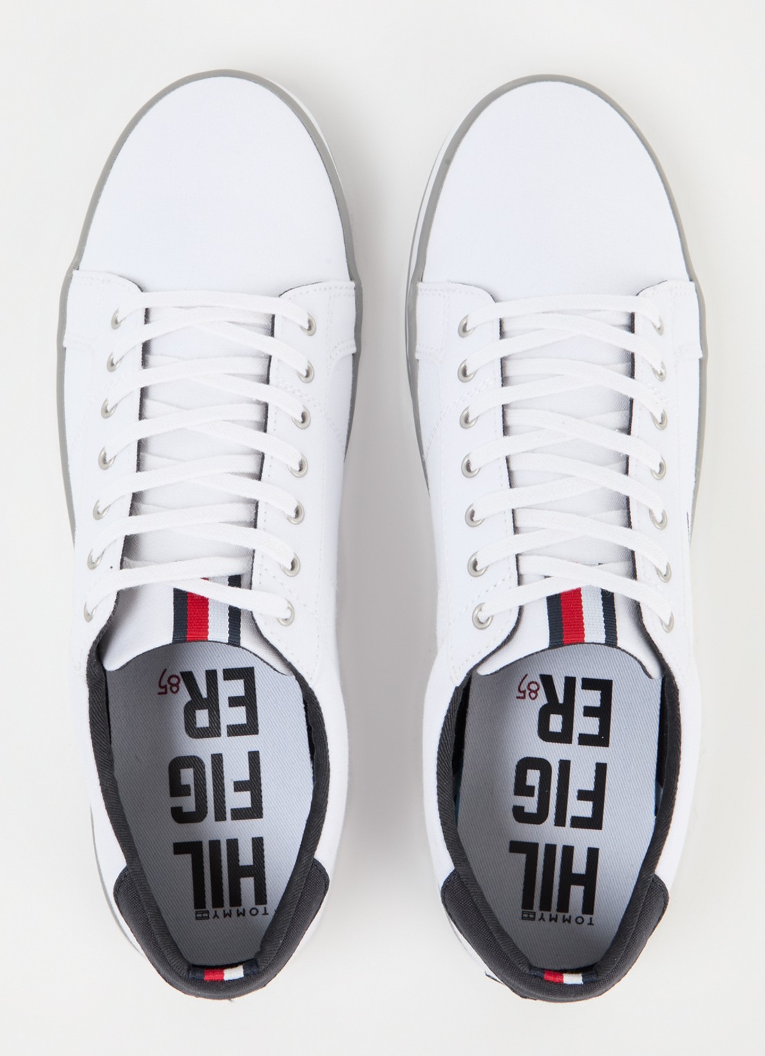 Tommy Hilfiger Sneaker van canvas met logo - detail 4 wit