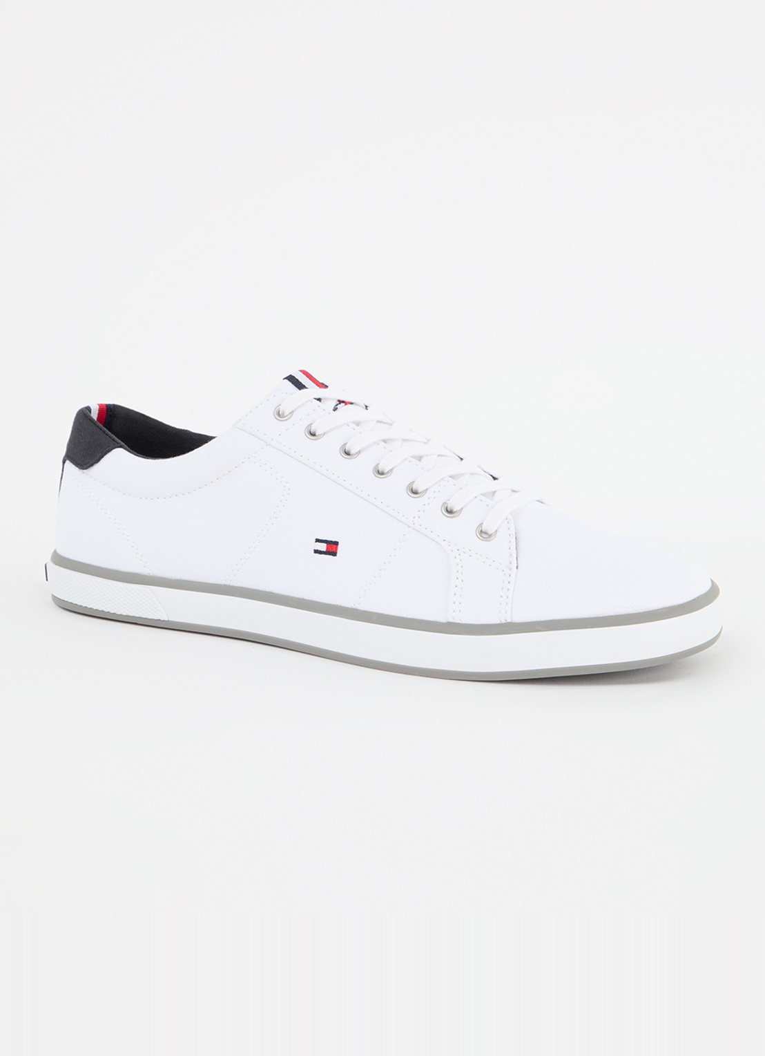 Tommy Hilfiger Sneaker van canvas met logo - voorkant 2 wit