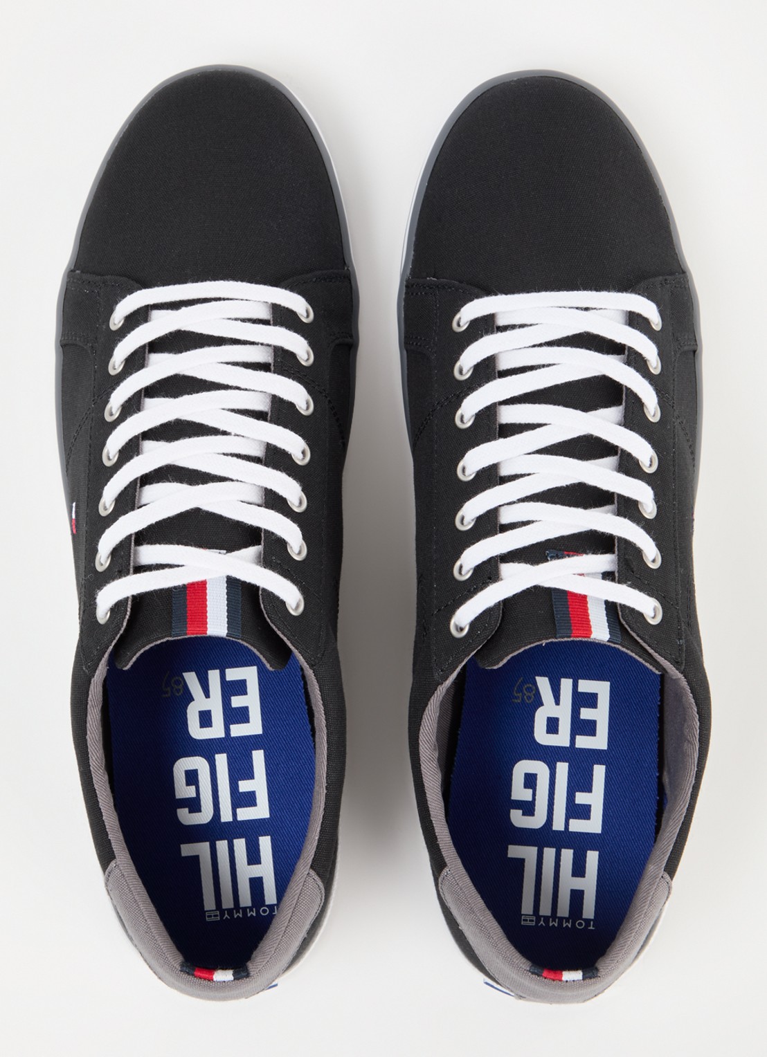Tommy Hilfiger Sneaker van canvas met logo - detail 3 zwart