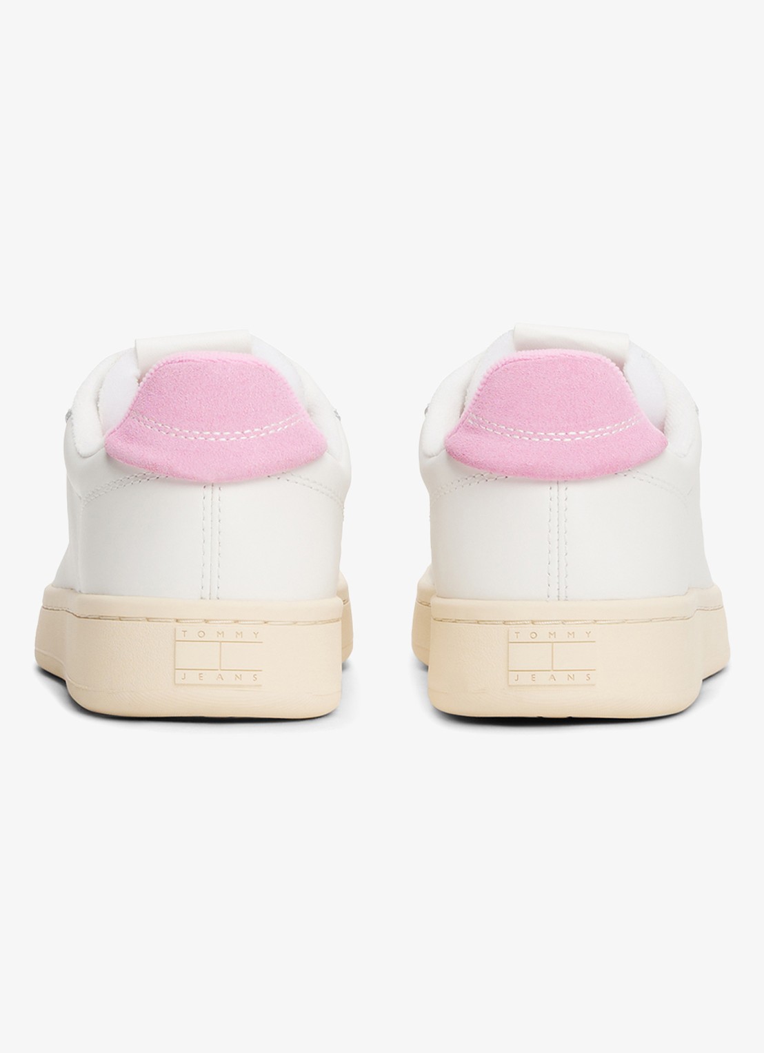 Tommy Hilfiger Sneaker van leer met logo - achterkant 4 roze